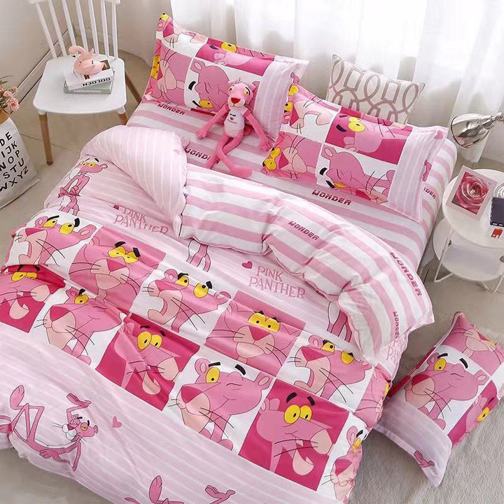 Set Ga Gối Poly Cotton Mẫu Báo Pink ( Bộ Drap giường ) - ZingZingMart