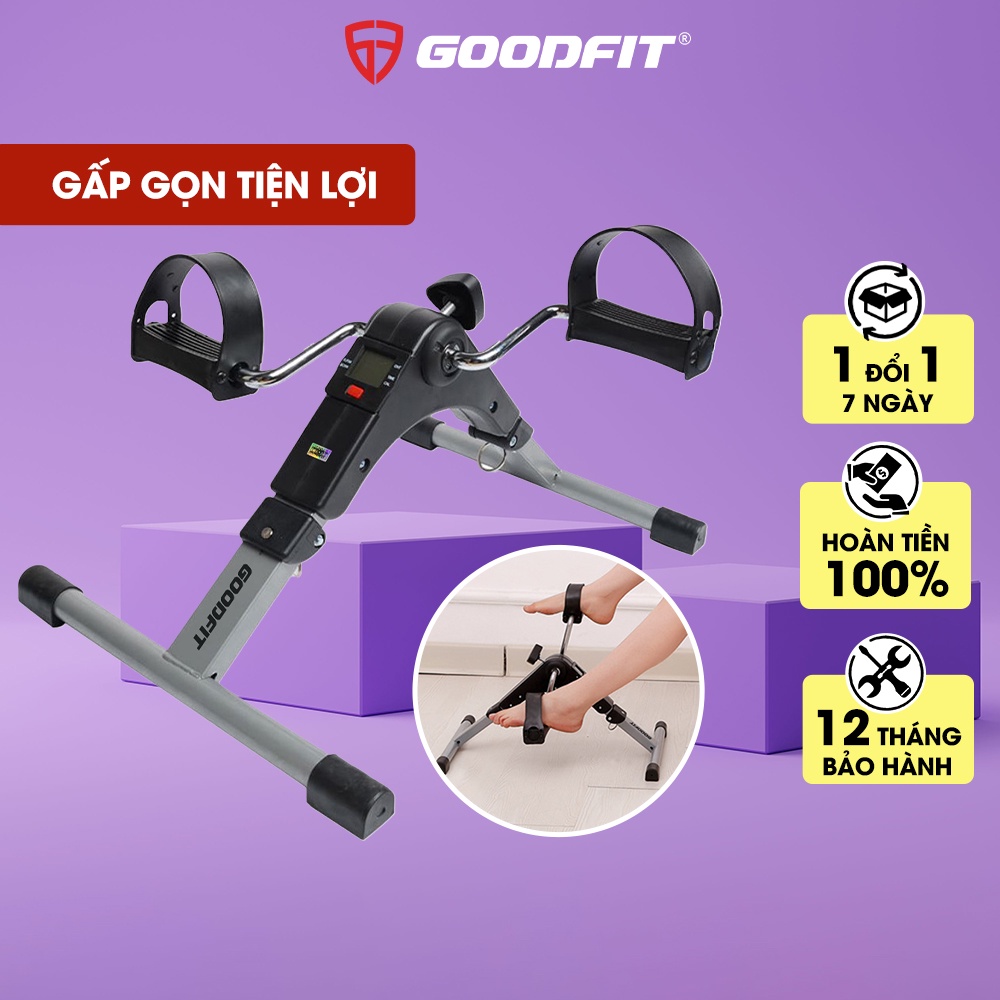 Xe đạp thể thao gấp gọn mini GoodFit tùy chỉnh độ nặng, tập luyện thể dục tại nhà GF002MB