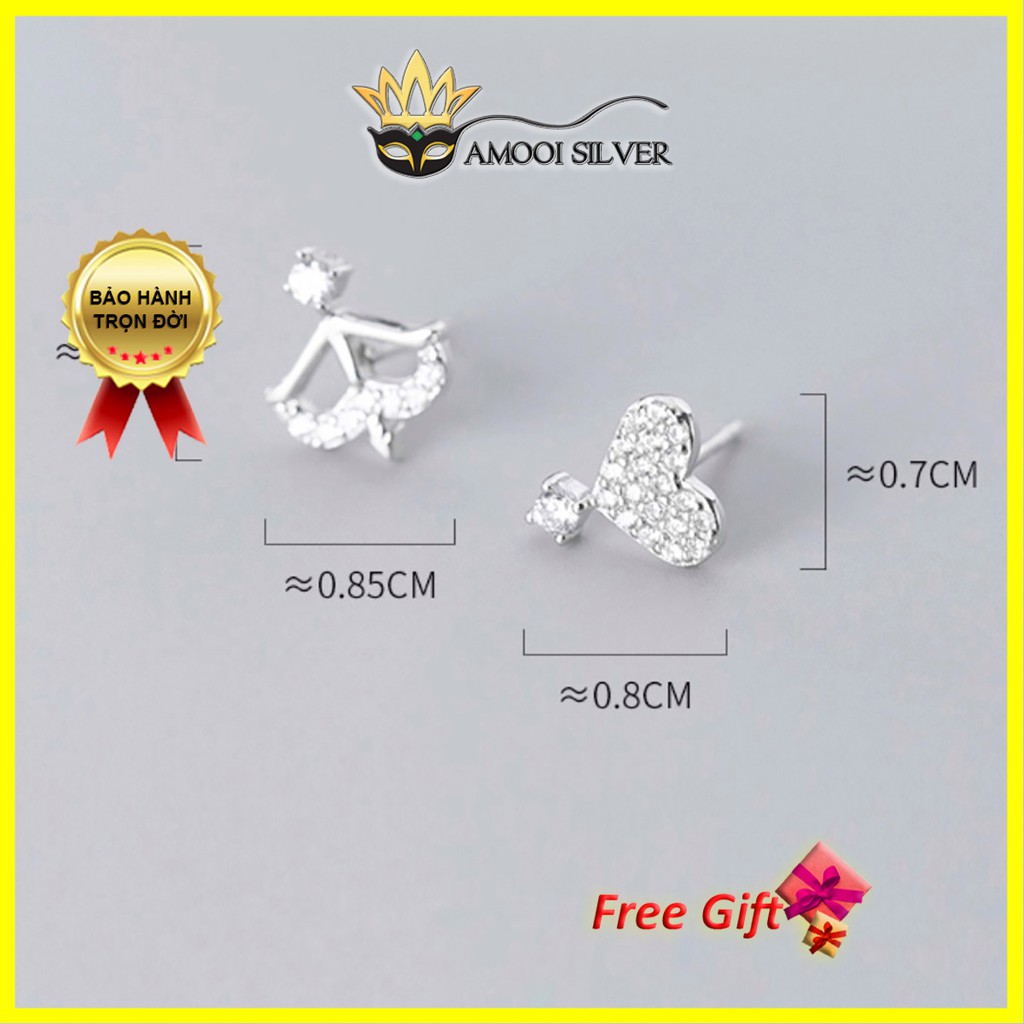 Bông tai bạc S925 cung tên thần Cupid - Amooi Silver AB211
