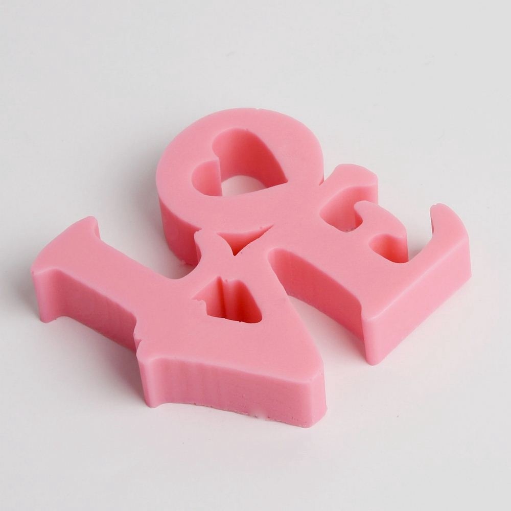 1 Khuôn Làm Bánh, Sô Cô La Hình Chữ Love 3D Bằng Silicone