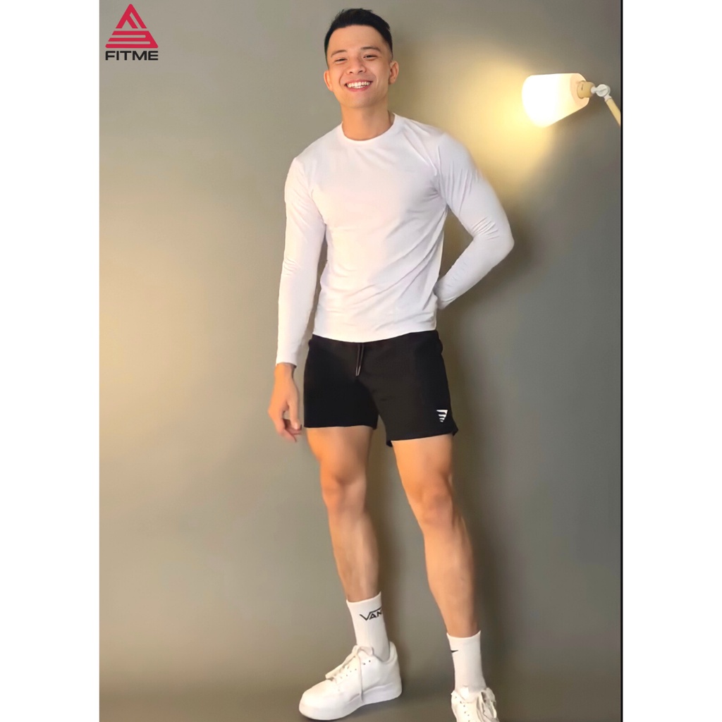 Quần đùi tập gym nam Fitme short 2 lớp thể thao lót legging hỗ trợ đạp xe chạy bộ phong cách mạnh mẽ QN2L