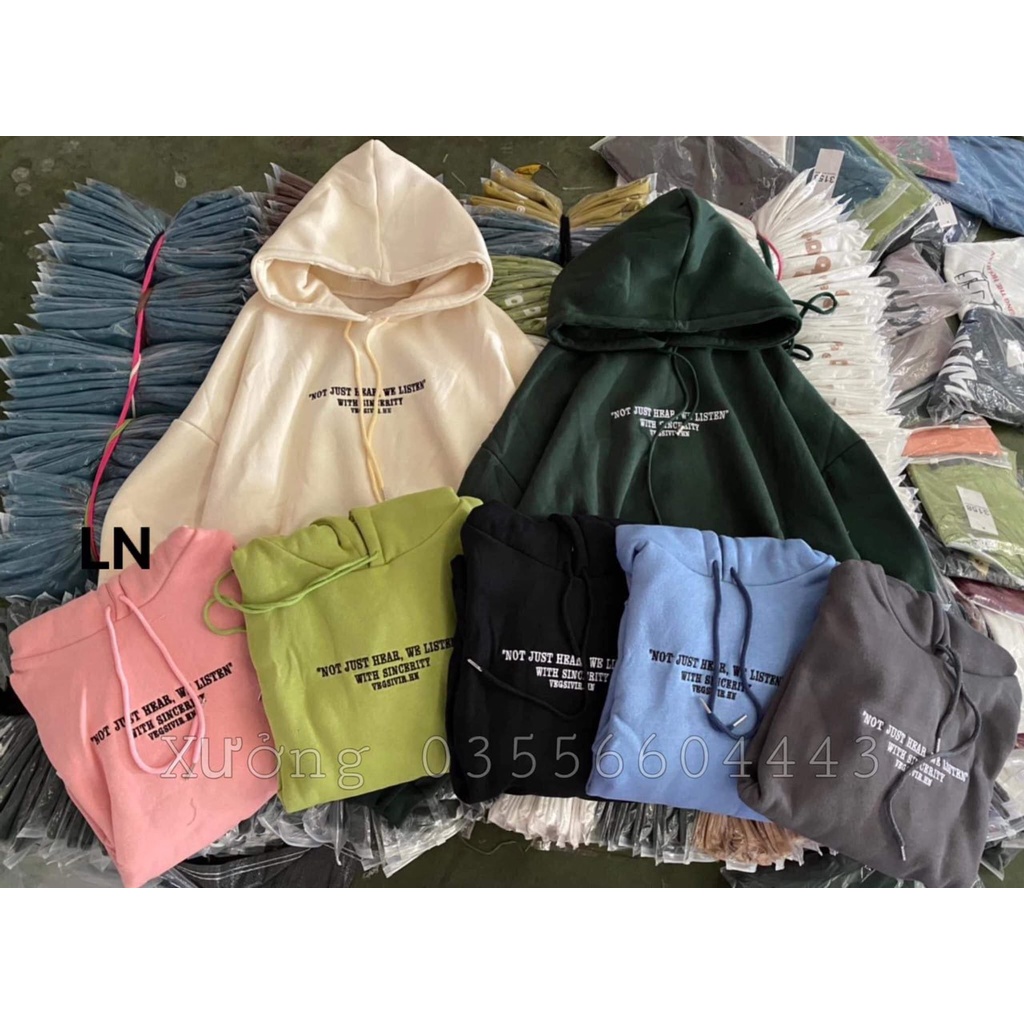 Áo hodie chữ tay bồng -6L0N