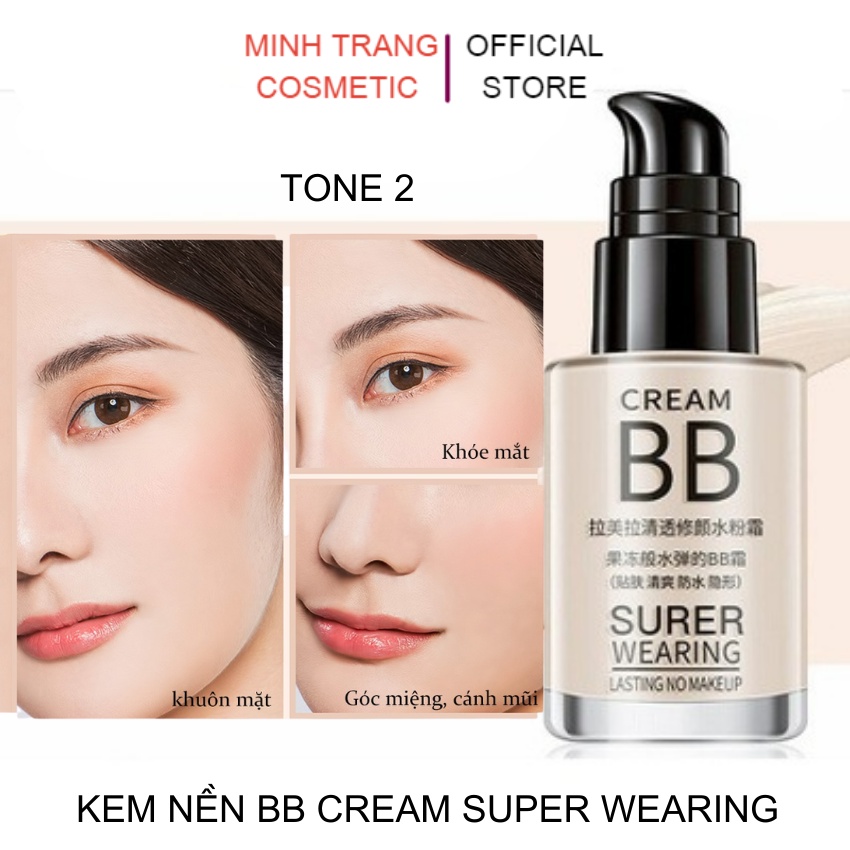 Kem nền BB Lameila Super Wearing Lasting Makeup 1001 30ml,kem dưỡng ẩm,dưỡng trắng da,che khuyết điểm,kiềm dầu,lâu trôi