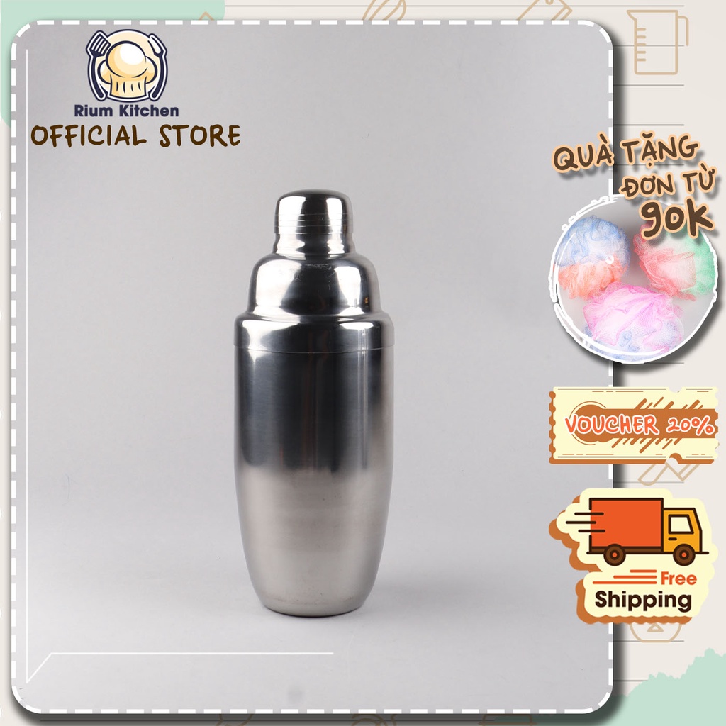 Bình lắc inox Bam House pha chế trà sữa và cocktail nhiều loại dung tích cao cấp BLI01 - Gia dụng bếp