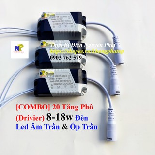 [COMBO] 20 Tăng Phô (Drivier) 8-18w Đèn Led Âm Trần và Ốp Trần