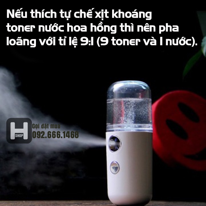 [FREESHIP 50K]Máy xịt khoáng Nano mini- Giữ ẩm da, chống lão hoá, làm mát da cấp tốc( có màu hồng)