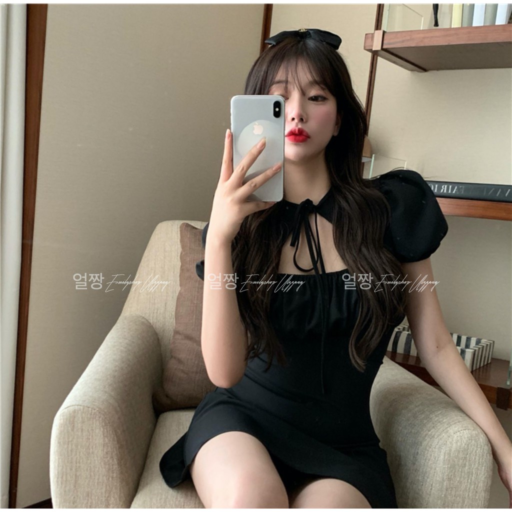 Đầm chữ a tay ngắn mini Emilyshop