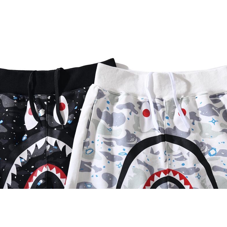 Bape thời trang in cotton unisex quần short giản dị