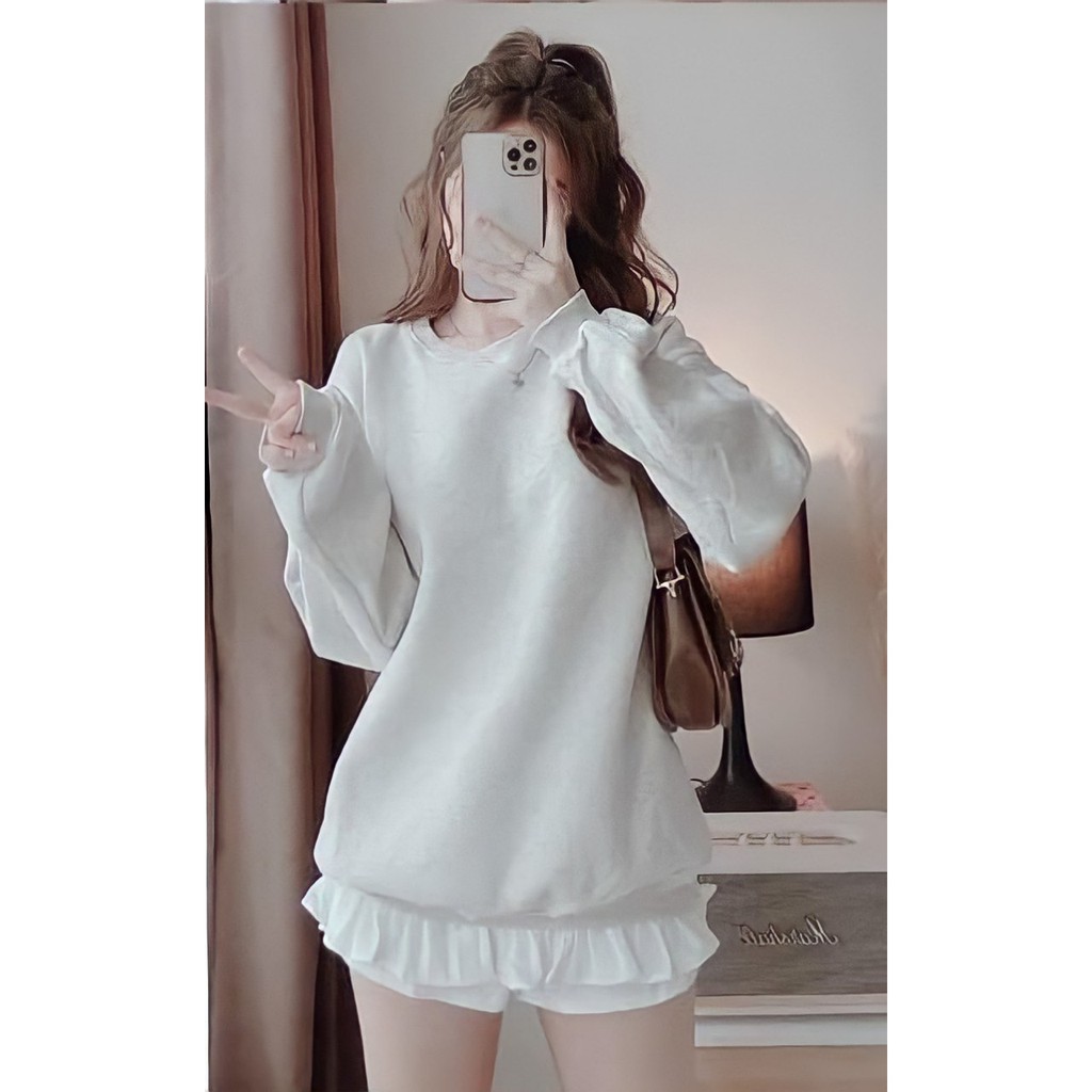 Áo nỉ sweater BASU nữ trơn form rộng nhiều màu trending - VENUS