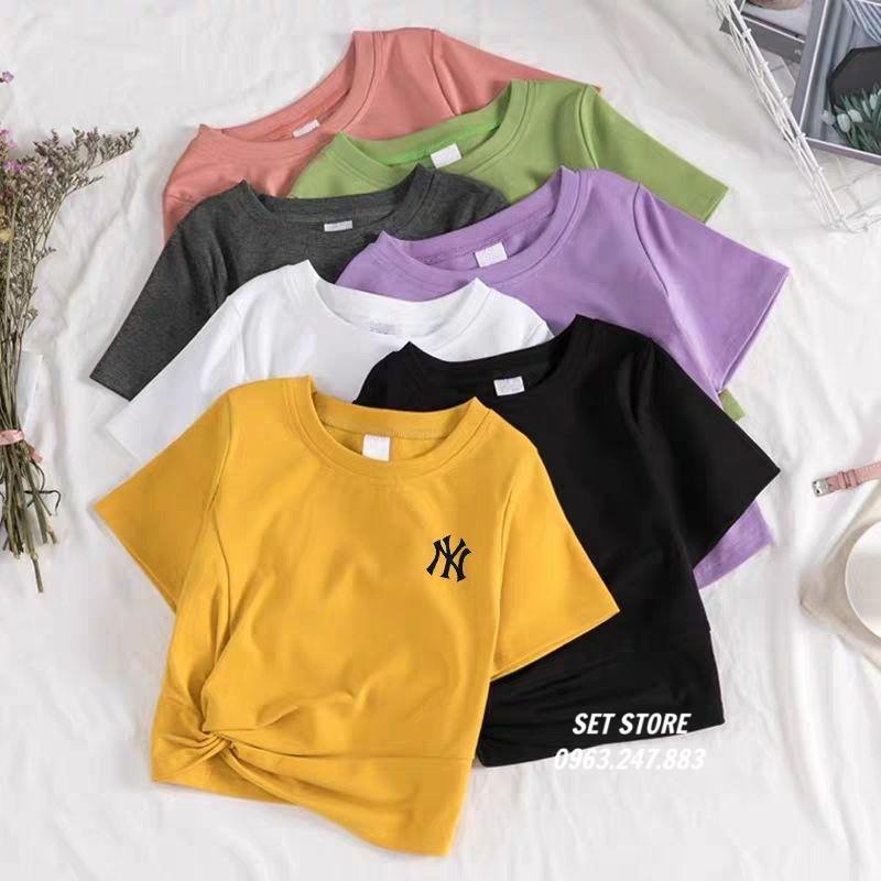 FREESHIP Áo thun form rộng tay lỡ unisex cổ tròn in chữ N.YĐEN,TRẮNG,VÀNG,HỒNG,TÍM,XANH-Setstore