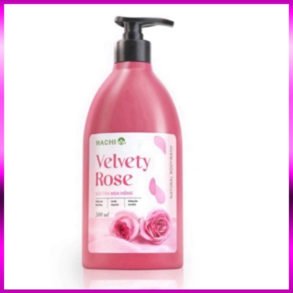 Sữa Tắm Chiết Xuất Hoa Hồng VELVETY ROSE- HACHI 500ML [Chính Hãng] Sữa Tắm Hachi hoa hồng trắng da dưỡng ẩm cho da | WebRaoVat - webraovat.net.vn