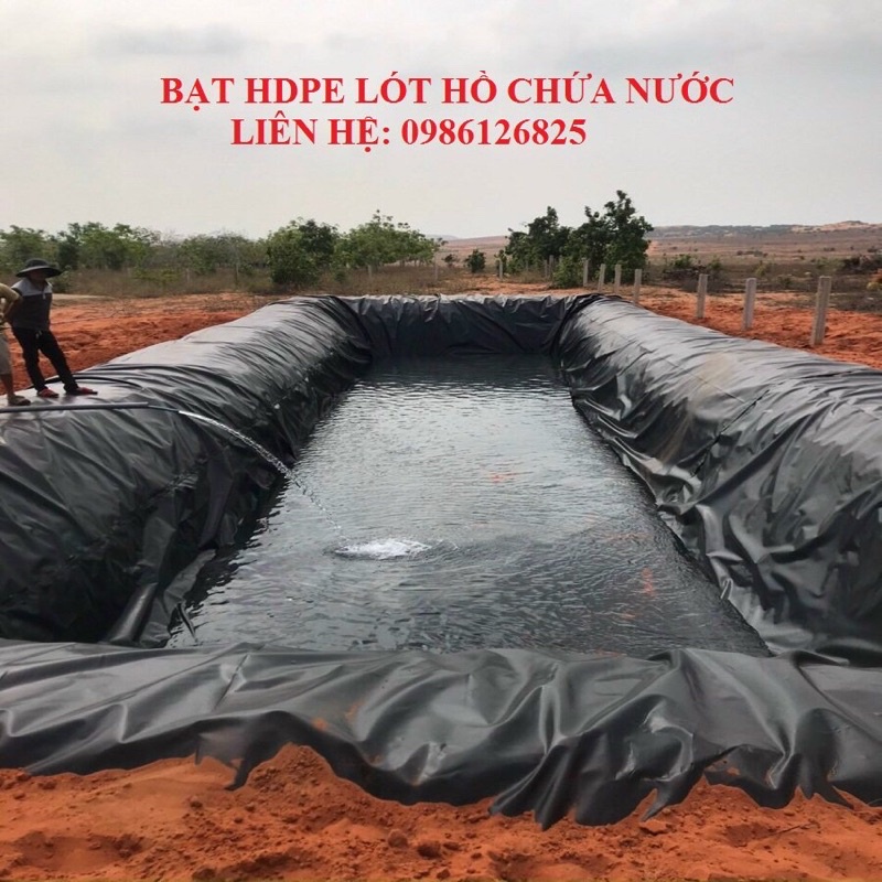 BẠT HDPE LÓT HỒ CÁ, BẠT HDPE LÓT  HỒ CHỨA NƯỚC KHỔ 6M DÀY 0.5mm
