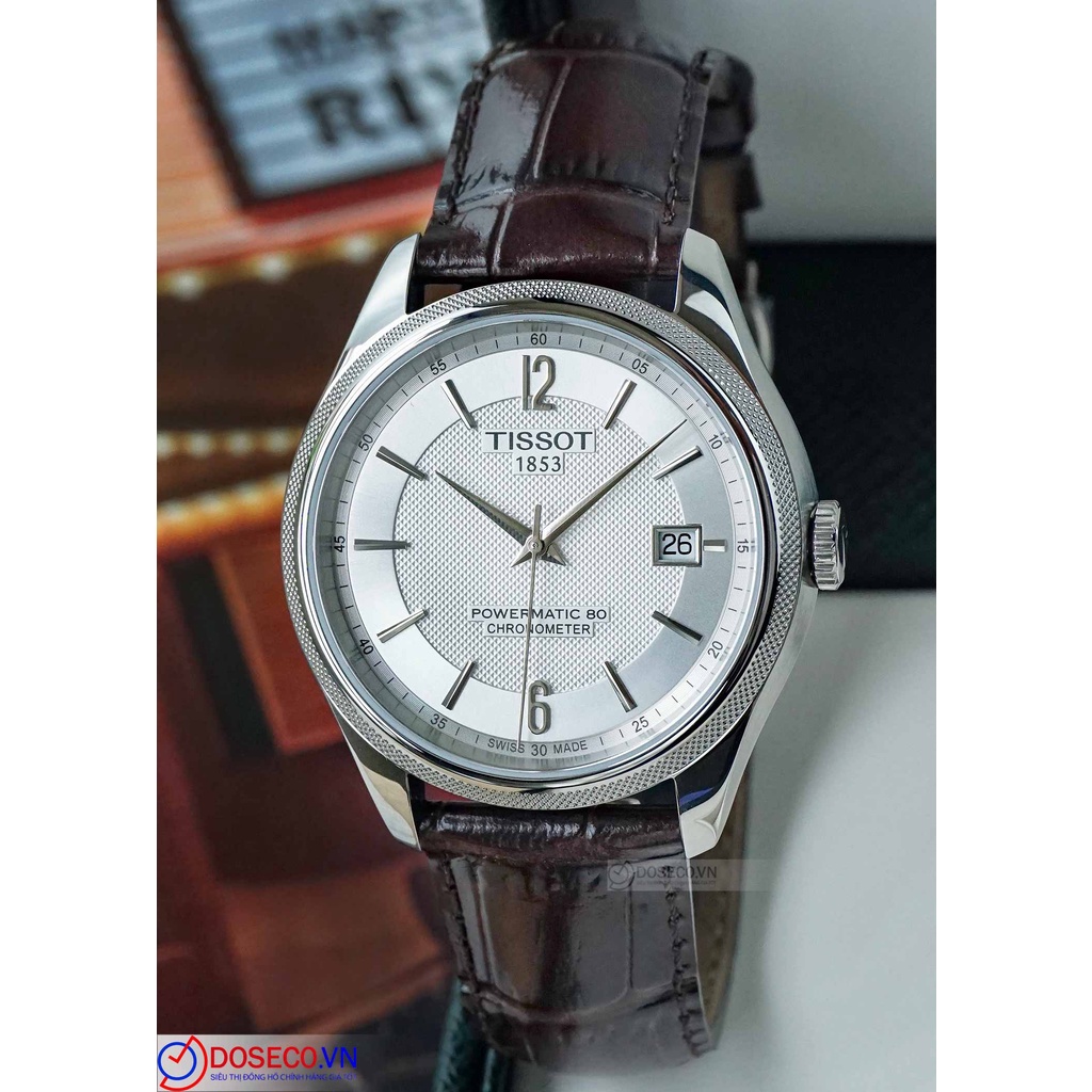 Đồng Hồ Nam Tissot Cơ Automatic Chính Hãng BALLADE POWERMATIC 80 COSC T108.408.16.037.00 Dây Da Cao Cấp TS16