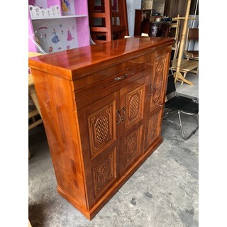Tủ Giày Gỗ Cao Su Ghép ( Ngang 1M )
