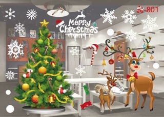 Decal dán cửa kính trang trí Noel