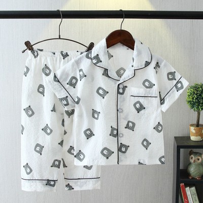 Bộ Pijama Cộc Tay Quần Dài Chất Đũi Xốp Bé Trai, Bé Gái, Họa Tiết Đáng Yêu, Đồ Bộ Trẻ Em Mặc Nhà Namkidshop (V458)