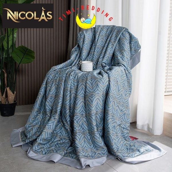 Chăn hè tencel Nicolas nhập khẩu cao cấp, mát mẻ kích thước 2x2,3m - mền hè tencel – Timibedding