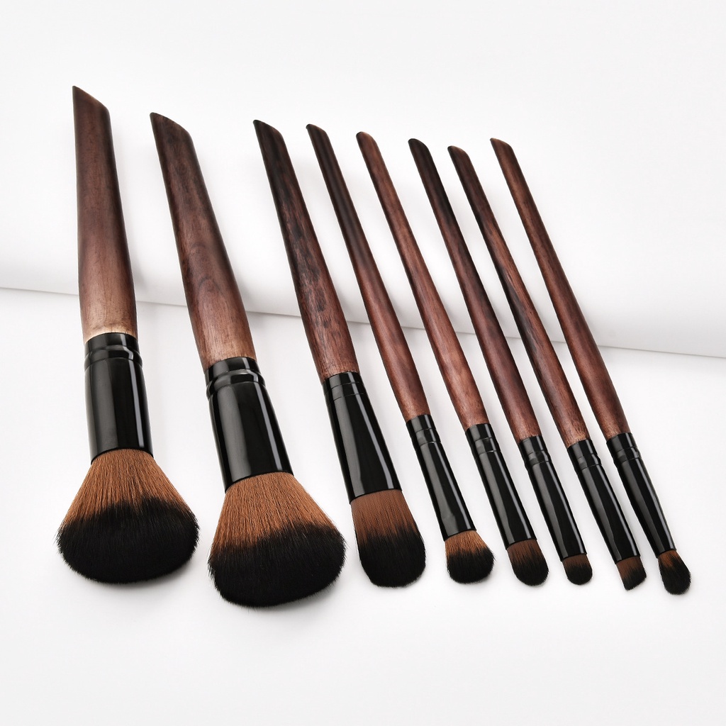 Set 8 cọ trang điểm GDTIMA tay cầm bằng gỗ chất lượng cao tiện lợi