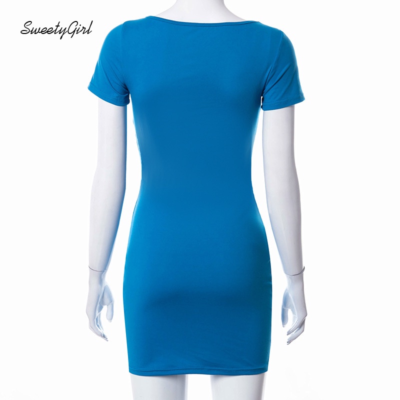 Đầm Ôm Tay Ngắn Cổ Chữ U Màu Sắc Trơn Thời Trang Dành Cho Nữ 2022