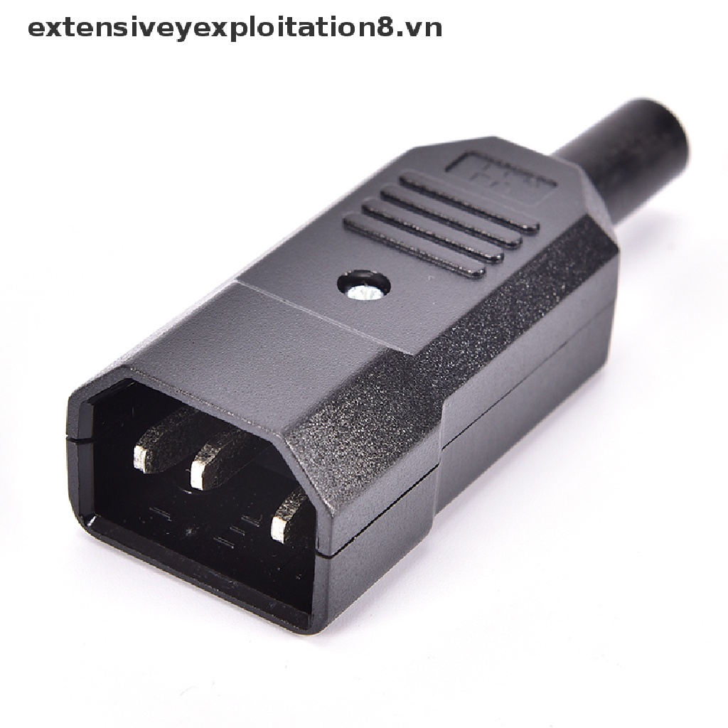 【extensive】 5PCS IEC C14 Male Inline Chassis Socket Plug Rewireable Mains Power Connector 【vn】