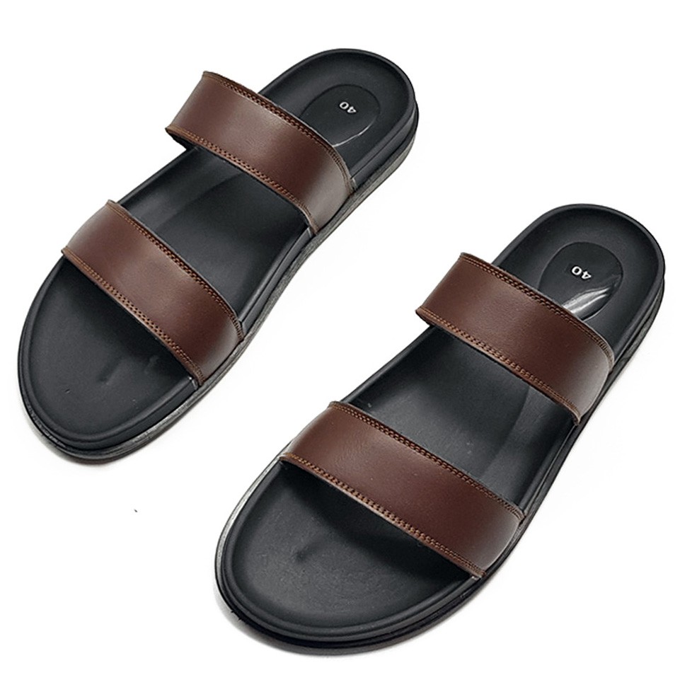 Dép Nam Da Thật Quai Ngang DE5816