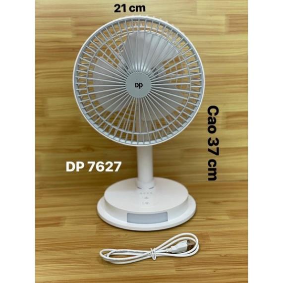QUẠT SẠC TÍCH ĐIỆN CÓ ĐÈN LED DP-7626-7627