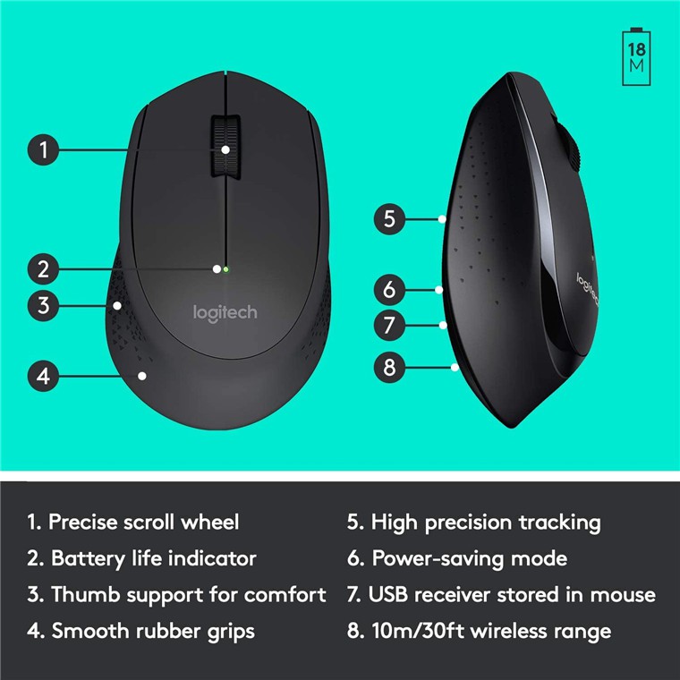 Bộ bàn phím và chuột không dây Logitech MK345 - Bảo hành chính hãng Logitech 12 Tháng