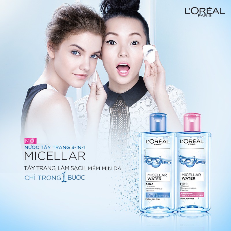 [ Mẫu Mới ] Nước Tẩy Trang Làm Sạch Sâu 3 In 1 L'Oreal Micellar Water 400ml