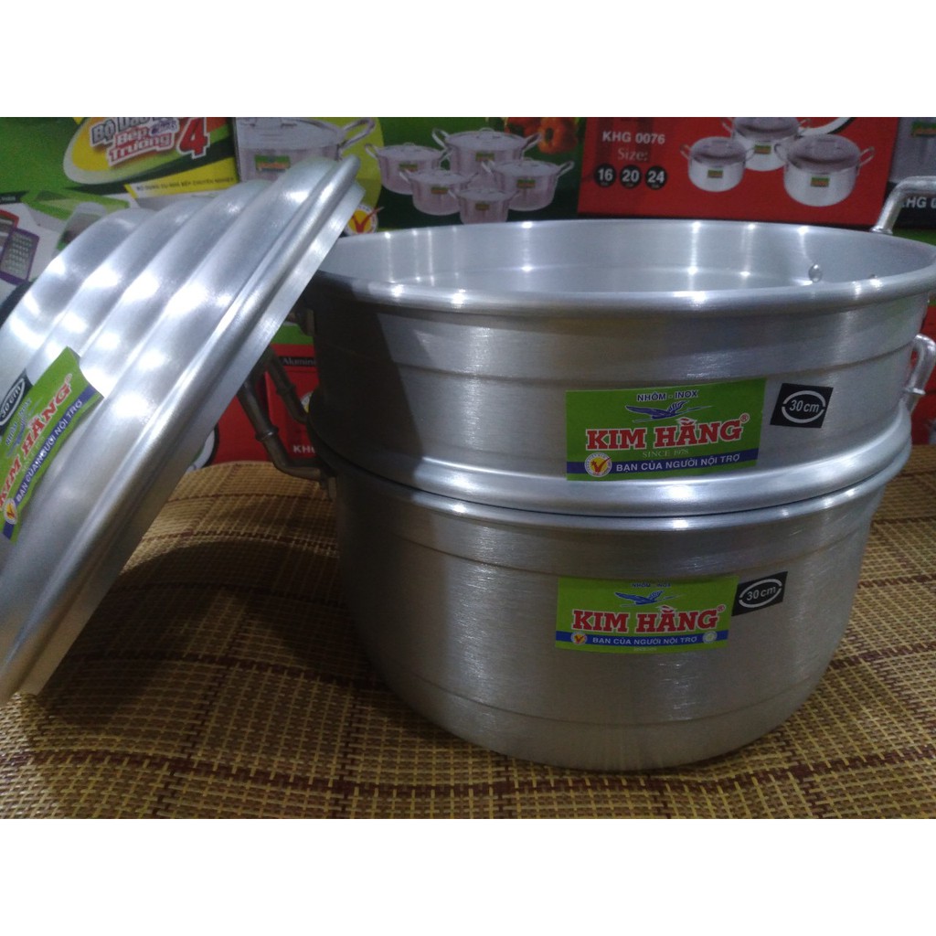 Xửng hấp Kim Hằng 32, 34, 36, 38, 40cm 1 đáy và 1 ngăn
