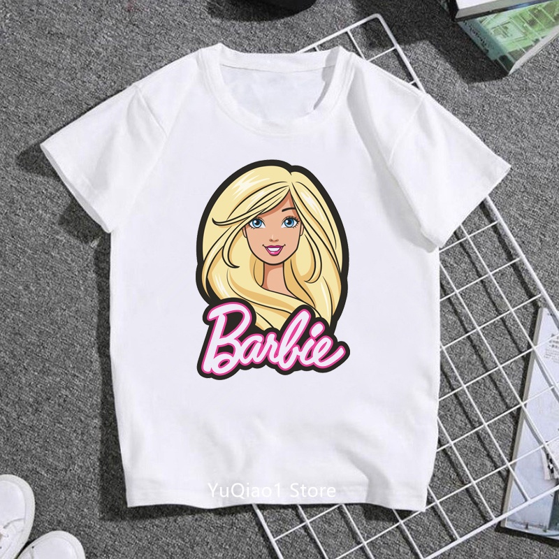 Áo Thun Tay Ngắn In Hình Búp Bê Barbie Dễ Thương Thời Trang Thu Đông Cho Bé Gái