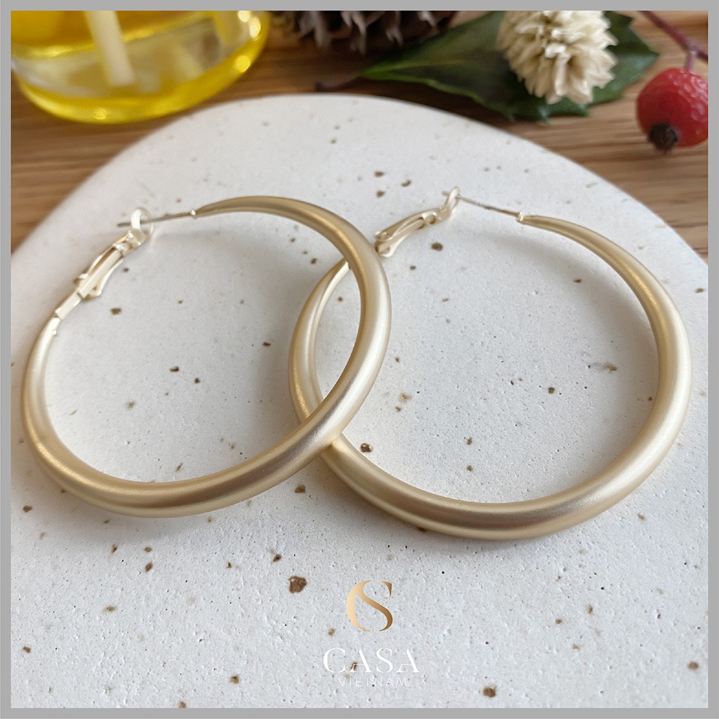 CASA Bông tai mạ vàng đơn giản sang trọng cho nữ CASAE034