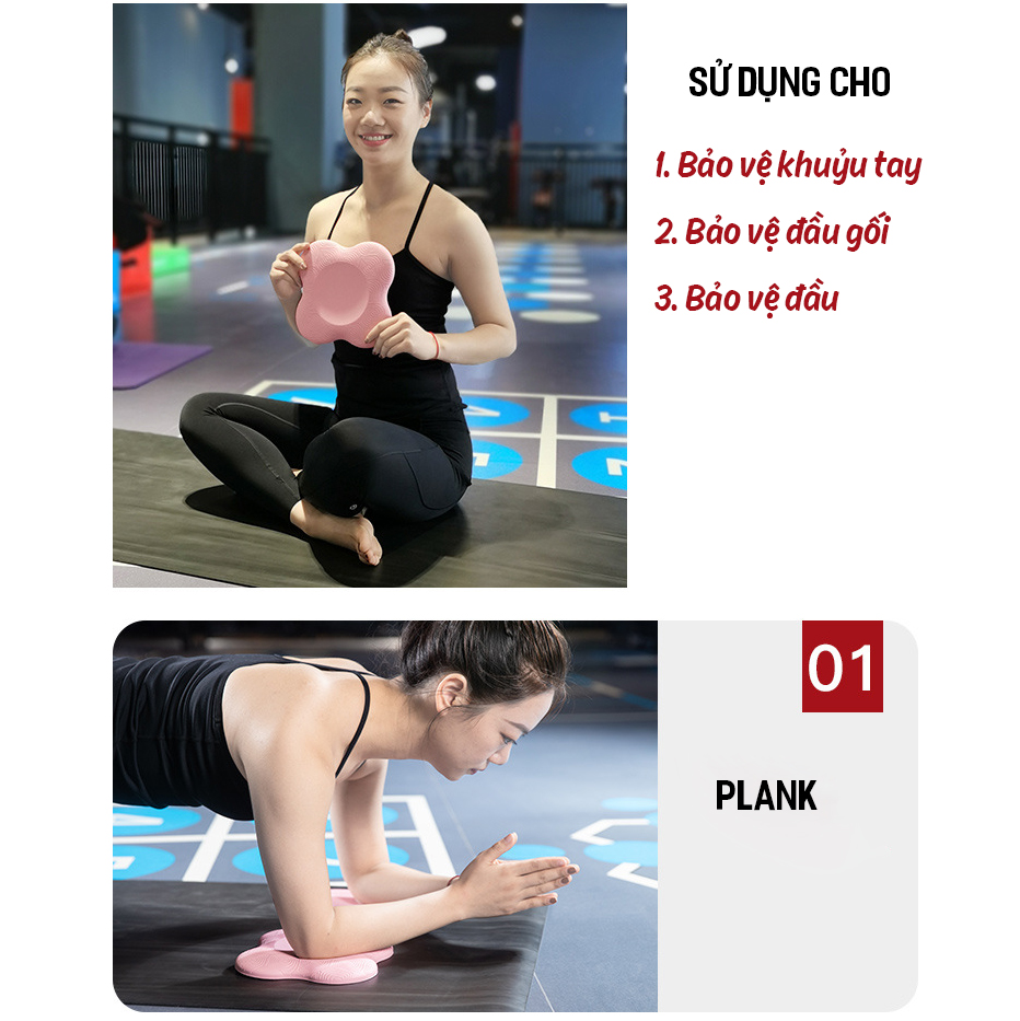 Miếng Đệm Lót Kê Gối Tập Yoga PAD Cao Su Hỗ Trợ Giảm Đau đầu gối và Các Tư Thế YOGA