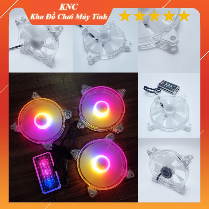 Quạt tản nhiệt máy tính, Fan case KNC, Fan Led VIP RGB đồng bộ Hub Quạt Coolmoon