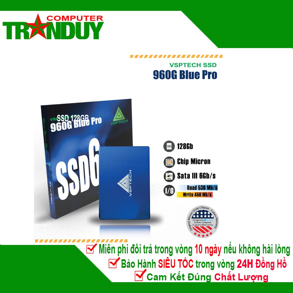 Ổ Cứng SSD Hiệu VSPTECH 128G (960G Blue ) - Chip Micron - Chính Hãng - Bảo Hành 36T | BigBuy360 - bigbuy360.vn