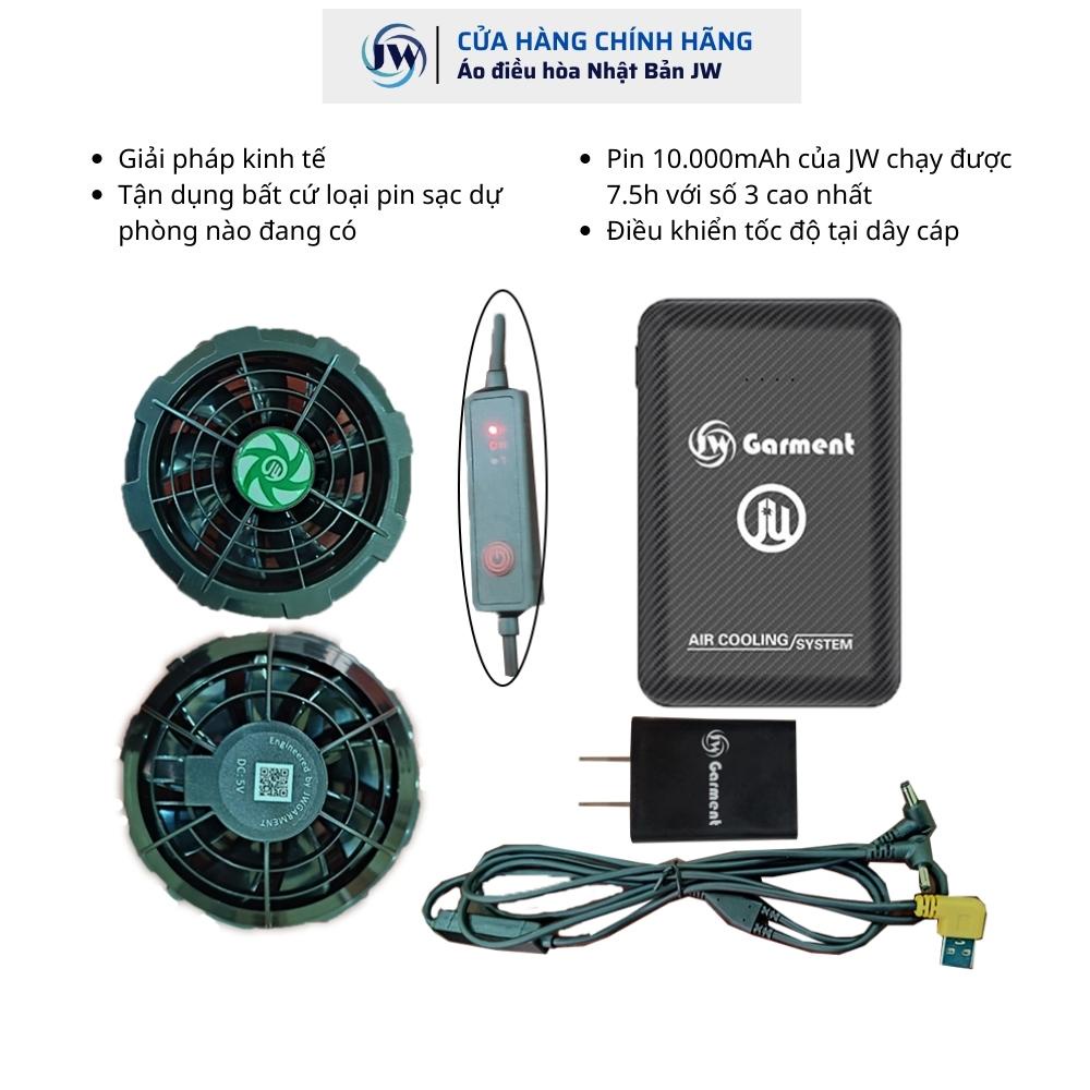 COMBO BỘ 1 pin 1000mAh, quạt 5V không chổi than, sử dụng cùng pin sạc dự phòng thông thường