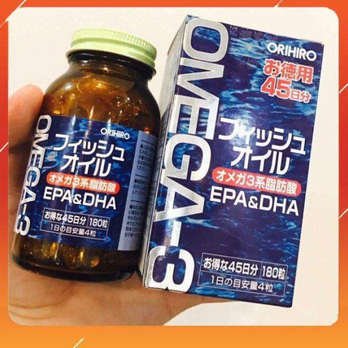 Dầu cá Omega 3 Orihiro [FREE SHIP_NỘI ĐỊA] Fish Oil Nhật Bản hộp 180 viên
