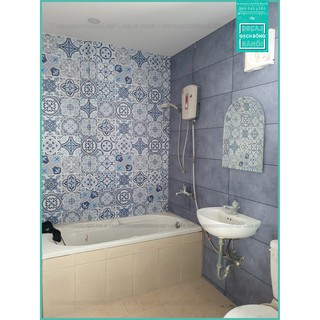 Decal gạch bông Set Men Lam