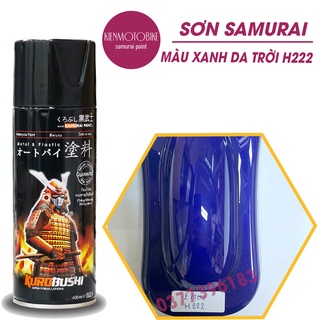 Sơn Samurai màu xanh da trời H222 - chai sơn xịt chuyên dụng dành cho sơn xe máy ôtô