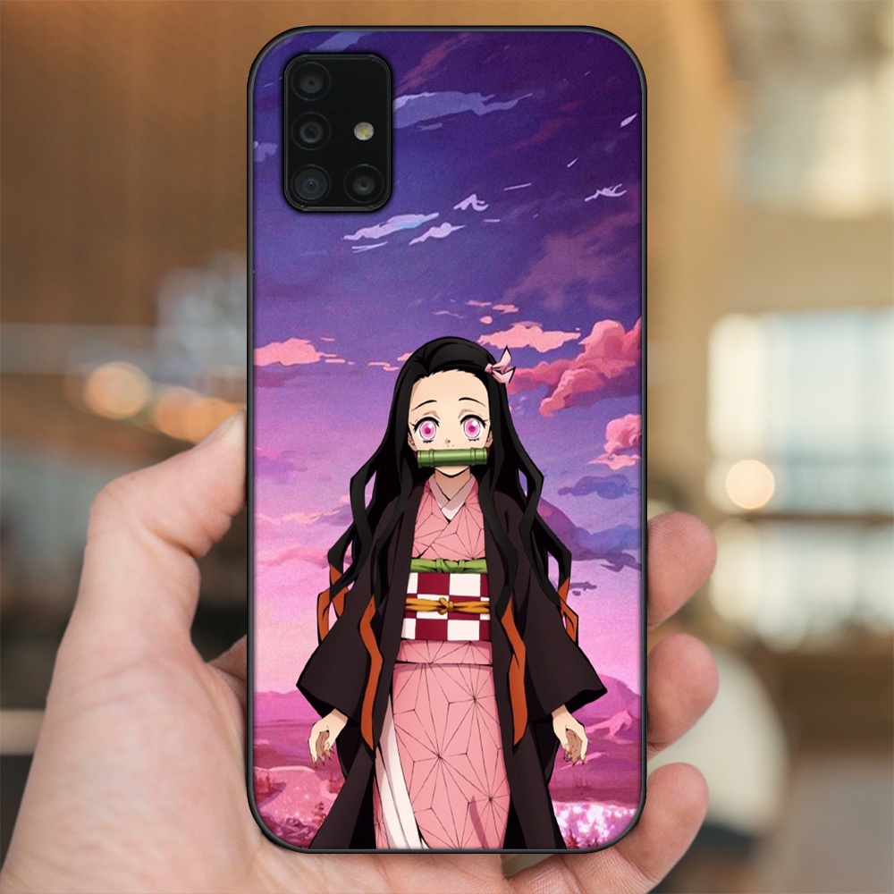 Ốp lưng Samsung A51, A71 viền đen in hình Nezuko Kimetsu no Yaiba