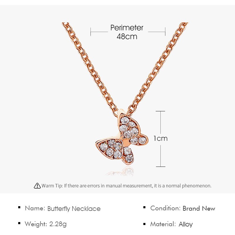 Dây chuyền có mặt hình bươm bướm phong cách Hàn Quốc xinh xắn