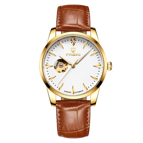 Đồng hồ cơ nam chính hãng PAGINI lộ máy PA9988 dây da cao cấp | BigBuy360 - bigbuy360.vn