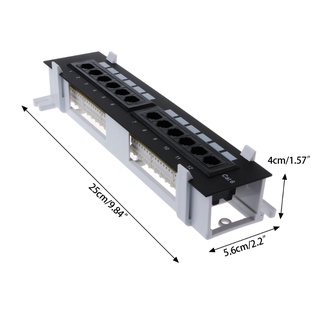 12 Port CAT6 Patch Panel RJ45 Networking Wall Mount Rack Mount Bracket