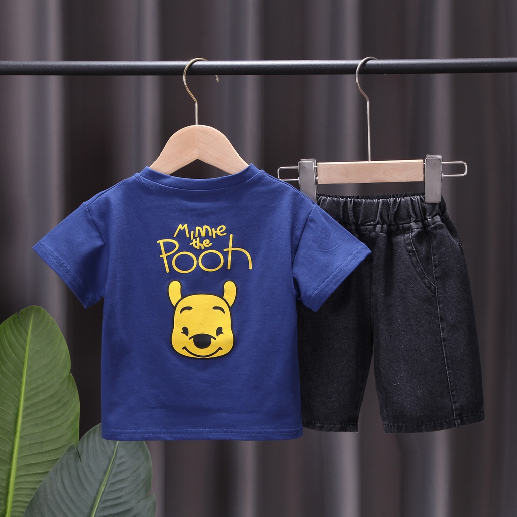 Bộ Đồ Thể Thao 2 Món Bằng Cotton In Họa Tiết Hoạt Hình Gấu Pooh Cho Bé