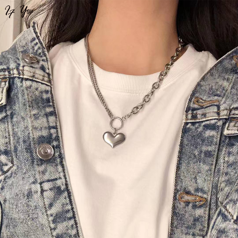 Vòng Cổ Choker Hợp Kim Mặt Hình Trái Tim Thời Trang Cho Nữ