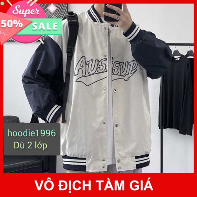 Áo khoác dù bomber AUS.SUP nam nữ Unisex 2 lớp Siêu Hot ulzzang hoodie1996