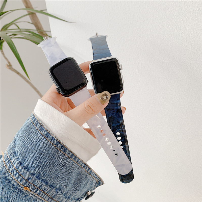 Hermès Dây Đeo Họa Tiết Đá Hoa Cương Cho Đồng Hồ Thông Minh Apple Watch 6 5 4 3 2 1