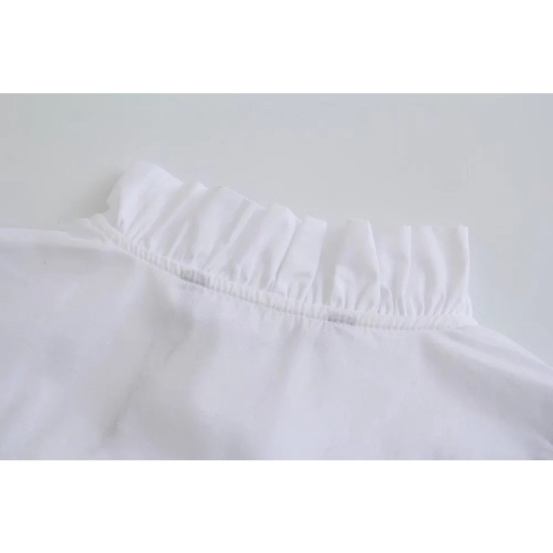 Áo blouse phối màu denim tqxk