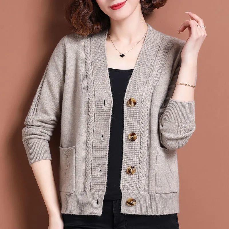 Áo Khoác cardigan Dáng Ngắn Phong Cách Phương Tây Thời Trang Xuân Thu Mới 2022 Dành Cho Phụ Nữ Trung Niên
