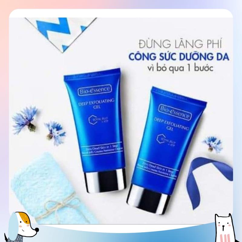 COMBO 2 tẩy tế bào chết Bio-Essence Bio-Renew tinh chất sữa ong chúa dưỡng da tươi trẻ 60gr/chai