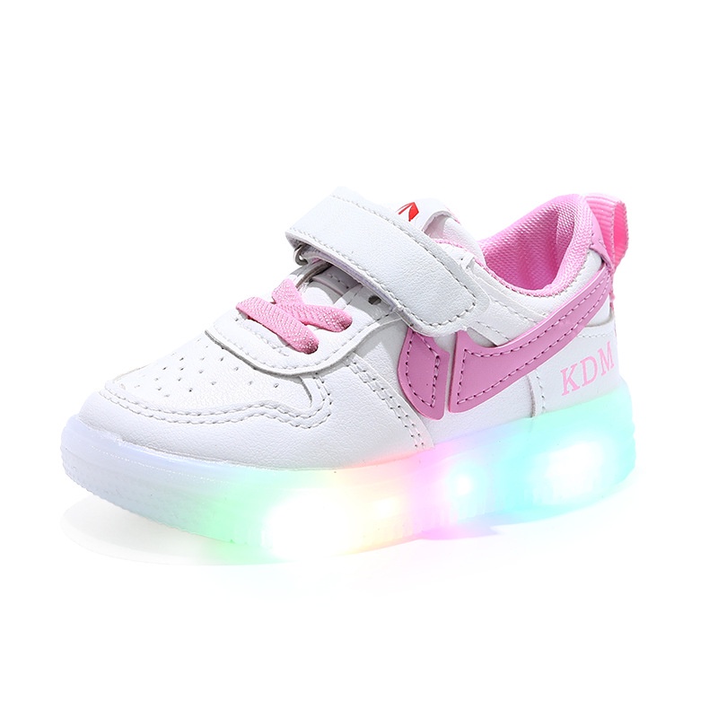 SUGE Giày Sneaker Đế Mềm Chống Trượt Thoáng Khí Có Đèn LED Cho Bé